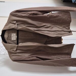 Lucky Brand Linen And Lamb Leather Moto Jacket Size M